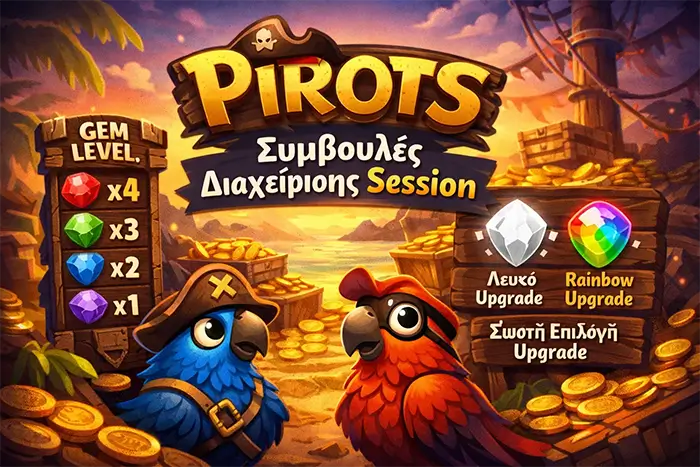 Πρακτικός οδηγός session management στο Pirots με στόχους ανά φάση gem levels