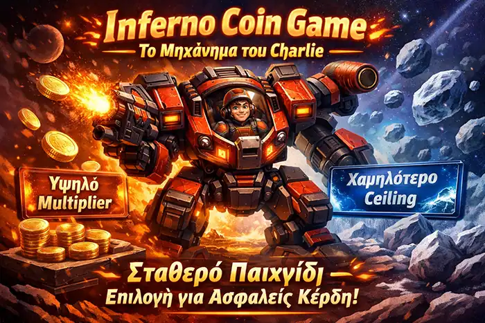 Το Inferno Coin Game με Charlie mech suit multiplier και σταθερά υψηλή απόδοση σε σχέση με τους άλλους κόσμους