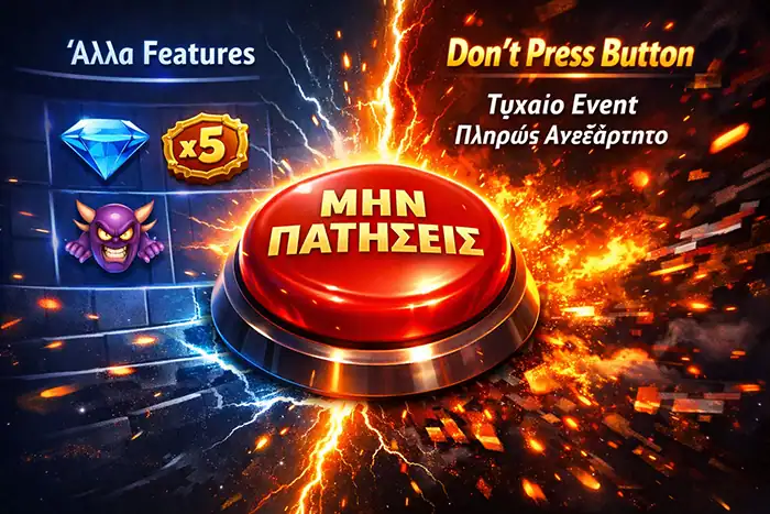 Σύγκριση του Don't Press Button με άλλα τυχαία features της σειράς όπως Black Hole, Yeti Snack, Snowballs και Space Bandit Duel