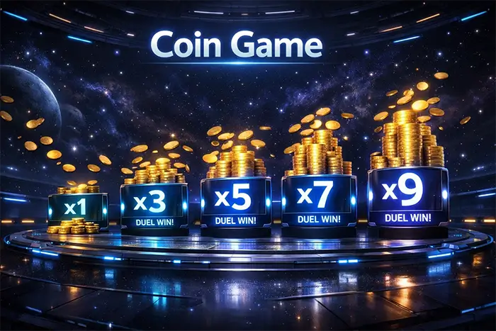 Το Lost in Space Coin Game με γραμμικό multiplier που χτίζεται από τις νίκες στο Space Duel