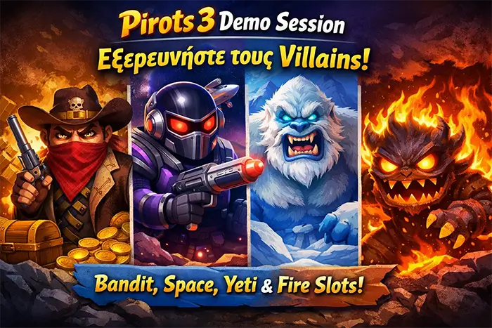 Δομημένο session στο Pirots 3 demo για παρατήρηση Bandit, Duel, Train Heist και Coin Game