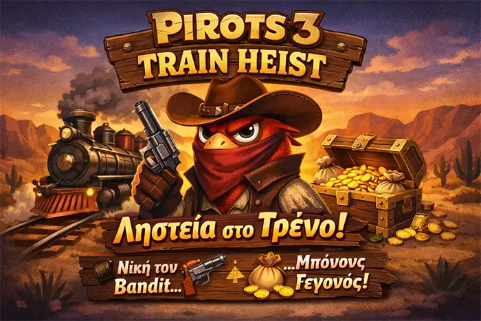 Το Train Heist στο Pirots 3 demo που ενεργοποιείται μετά από νίκη του Bandit και δίνει bonus σύμβολα