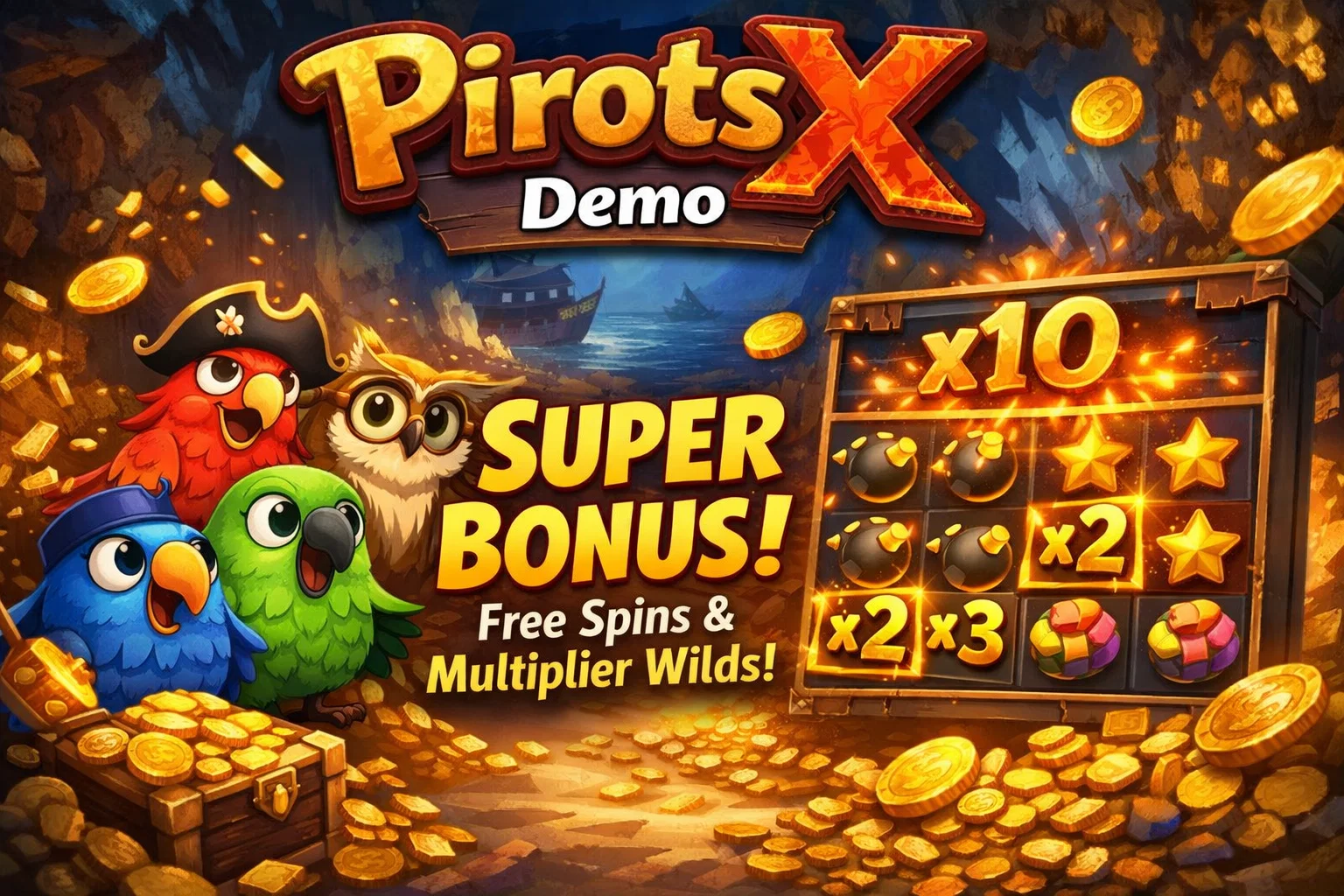 Τα X-iter modes του Pirots X demo με έμφαση σε Wild trigger, Max Grid και Super Bonus